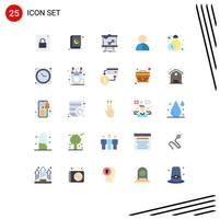 25 Creative Icons Modern Signs and Symbols of lighting thief data profile impostor Editable Vector Design Elements