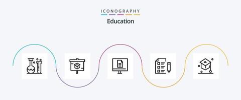 Education Line 5 Icon Pack Including school. education. school. school. internet vector