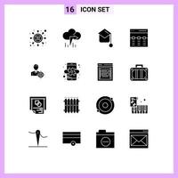 16 Creative Icons Modern Signs and Symbols of focus interface graduation image header Editable Vector Design Elements