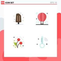 4 User Interface Flat Icon Pack of modern Signs and Symbols of cream autumn sweet cloud food Editable Vector Design Elements