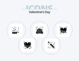 san valentin día glifo icono paquete 5 5 icono diseño. romance. casado. medicamento. amor. romance vector