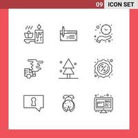 Set of 9 Modern UI Icons Symbols Signs for car save time finance time hand Editable Vector Design Elements