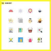 Group of 16 Modern Flat Colors Set for circle hotel lend coffee tea Editable Pack of Creative Vector Design Elements