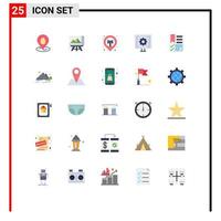 Set of 25 Modern UI Icons Symbols Signs for data support map service customer Editable Vector Design Elements