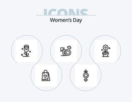 Womens Day Line Icon Pack 5 Icon Design. gift. women. day. eight. women vector