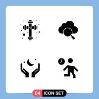 Universal Icon Symbols Group of Modern Solid Glyphs of celebration cresent cloud pray clock Editable Vector Design Elements