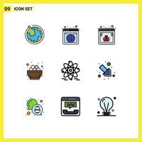 Set of 9 Modern UI Icons Symbols Signs for education nest bug egg celebration Editable Vector Design Elements