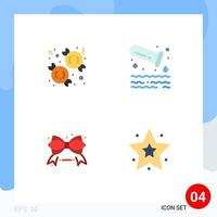 Set of 4 Vector Flat Icons on Grid for candy friday sweet tube sale Editable Vector Design Elements