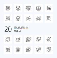 20 Ux And Ui Line icon Pack like bell weather premium tool app vector