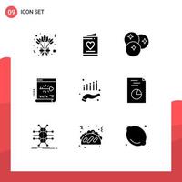 9 Creative Icons Modern Signs and Symbols of business document food login key Editable Vector Design Elements