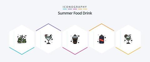 Summer Food Drink 25 FilledLine icon pack including summer. drink. beverage. summer. drink vector