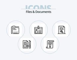 Files And Documents Line Icon Pack 5 Icon Design. data. archive. office. file. database vector