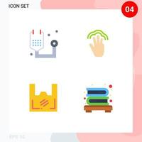 Editable Vector Line Pack of 4 Simple Flat Icons of disease multiple touch health gestures ecology Editable Vector Design Elements