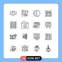 16 Universal Outlines Set for Web and Mobile Applications search business dermatologist skin protection skin care Editable Vector Design Elements