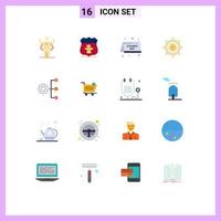 16 Universal Flat Colors Set for Web and Mobile Applications corporate company calendar weather sun Editable Pack of Creative Vector Design Elements