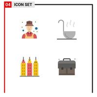 Modern Set of 4 Flat Icons and symbols such as avatar tower detect spoon education Editable Vector Design Elements