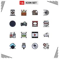 Set of 16 Modern UI Icons Symbols Signs for light comet money asteroid construction Editable Creative Vector Design Elements