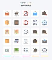 Creative Ecommerce 25 Flat icon pack  Such As close. open. cancel. e. remove vector