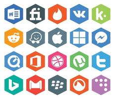 20 Social Media Icon Pack Including gmail tweet microsoft twitter dribbble vector
