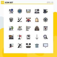 Set of 25 Modern UI Icons Symbols Signs for spa natural server programming develop Editable Vector Design Elements