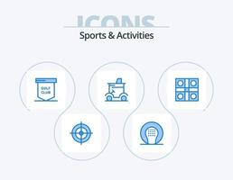 Sports and Activities Blue Icon Pack 5 Icon Design. sports. golf car. game. golf. sports vector