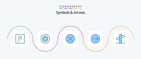 Symbols and Arrows Blue 5 Icon Pack Including direction. address. close. right. arrows vector