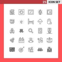 25 Universal Line Signs Symbols of safe bank interior fire design Editable Vector Design Elements