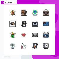 Set of 16 Modern UI Icons Symbols Signs for settings medici scary medical kit pin Editable Creative Vector Design Elements