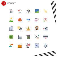 Modern Set of 25 Flat Colors and symbols such as abstract picture cooperation gallery playing Editable Vector Design Elements