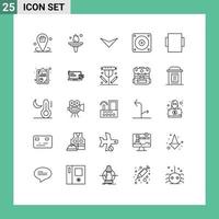 Set of 25 Modern UI Icons Symbols Signs for analysis layout training mechanic electric Editable Vector Design Elements
