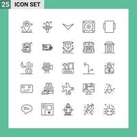 Set of 25 Modern UI Icons Symbols Signs for analysis layout training mechanic electric Editable Vector Design Elements