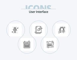 usuario interfaz línea icono paquete 5 5 icono diseño. . servidor. página. estante. mensaje vector