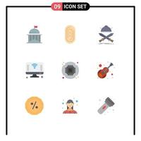 9 9 creativo íconos moderno señales y símbolos de Wifi iot batalla Internet espadas editable vector diseño elementos