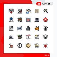 conjunto de 25 moderno ui íconos símbolos señales para derechos de autor en línea construcción trabajador educación bolígrafo editable vector diseño elementos