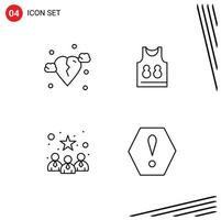 Line Pack of 4 Universal Symbols of break candidates sic game best team Editable Vector Design Elements