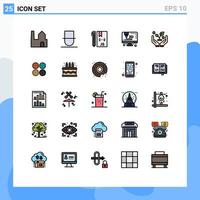 Group of 25 Filled line Flat Colors Signs and Symbols for investment finance cloud computer programming Editable Vector Design Elements