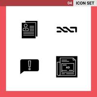 4 Universal Solid Glyph Signs Symbols of profile crypto currency delete nxt error Editable Vector Design Elements