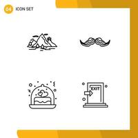 Universal Icon Symbols Group of 4 Modern Filledline Flat Colors of nature men mountain hipster love Editable Vector Design Elements