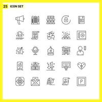 Group of 25 Modern Lines Set for rotate arrow company workshop seminar Editable Vector Design Elements