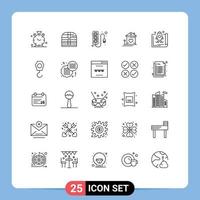 Modern Set of 25 Lines and symbols such as entrepreneur couple electronics family home Editable Vector Design Elements