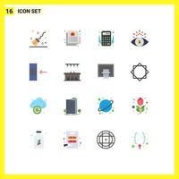 16 User Interface Flat Color Pack of modern Signs and Symbols of city data accounts column investment Editable Pack of Creative Vector Design Elements