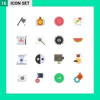 Group of 16 Flat Colors Signs and Symbols for snooker easter loan fire user Editable Pack of Creative Vector Design Elements