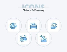 Nature And Farming Blue Icon Pack 5 Icon Design. . food. plant. farming. farm vector