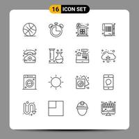 16 Universal Outlines Set for Web and Mobile Applications medical agreement discount sign contract Editable Vector Design Elements