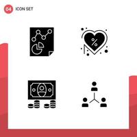 Creative Icons Modern Signs and Symbols of data cash report heart money Editable Vector Design Elements