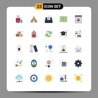 Set of 25 Modern UI Icons Symbols Signs for page lock soccer inbox pitch football Editable Vector Design Elements