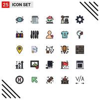 Set of 25 Modern UI Icons Symbols Signs for vehicle configuration setting estate stones relax Editable Vector Design Elements