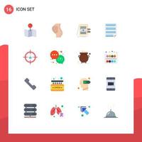 Modern Set of 16 Flat Colors and symbols such as business page accounting homework data Editable Pack of Creative Vector Design Elements