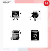 Pictogram Set of Simple Solid Glyphs of formula app education light calculator Editable Vector Design Elements