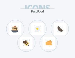 rápido comida plano icono paquete 5 5 icono diseño. . rápido alimento. rápido alimento. cuerno. rápido comida vector